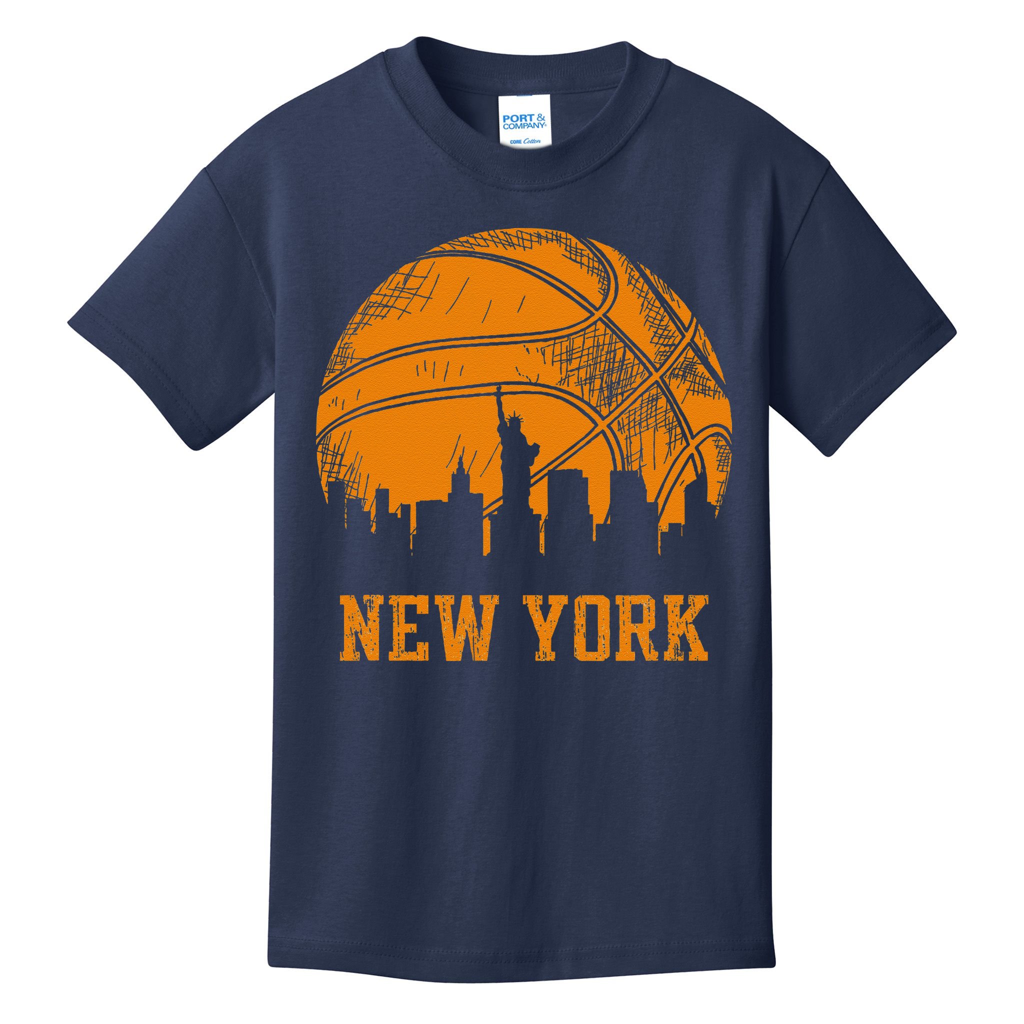 Vintage Basketball New York City Skyline Kids T-Shirt