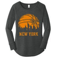 Vintage Basketball New York City Skyline Outfit Women's Perfect Tri Tunic Long Sleeve Shirt