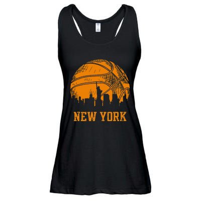 Vintage Basketball New York City Skyline Outfit Ladies Essential Flowy Tank