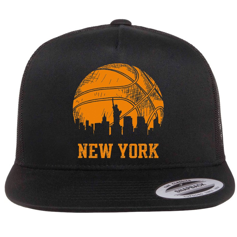 Vintage Basketball New York City Skyline Outfit Flat Bill Trucker Hat
