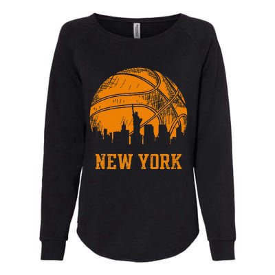 Vintage Basketball New York City Skyline Outfit Womens California Wash Sweatshirt