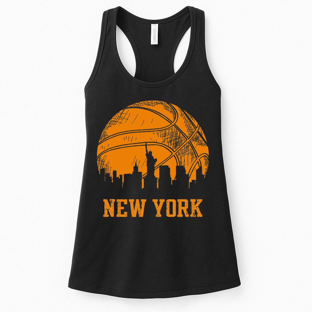 Vintage Basketball New York City Skyline Outfit Womens Tank Top