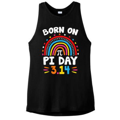 Vintage Born on Pi Day Math Lovers Teacher Birthday Ladies PosiCharge Tri-Blend Wicking Tank