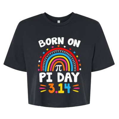 Vintage Born on Pi Day Math Lovers Teacher Birthday Bella+Canvas Jersey Crop Tee