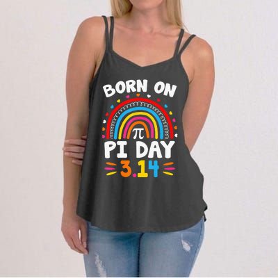 Vintage Born on Pi Day Math Lovers Teacher Birthday Women's Strappy Tank