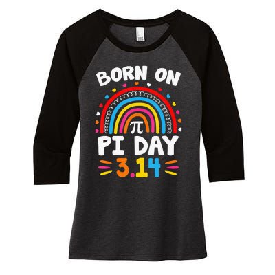 Vintage Born on Pi Day Math Lovers Teacher Birthday Women's Tri-Blend 3/4-Sleeve Raglan Shirt