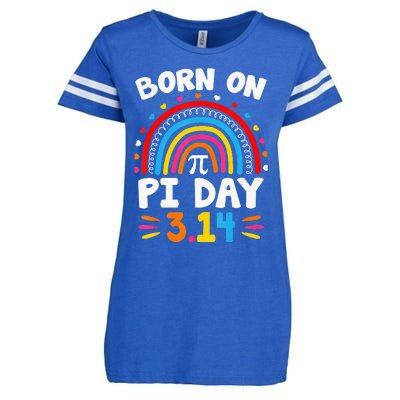 Vintage Born on Pi Day Math Lovers Teacher Birthday Enza Ladies Jersey Football T-Shirt