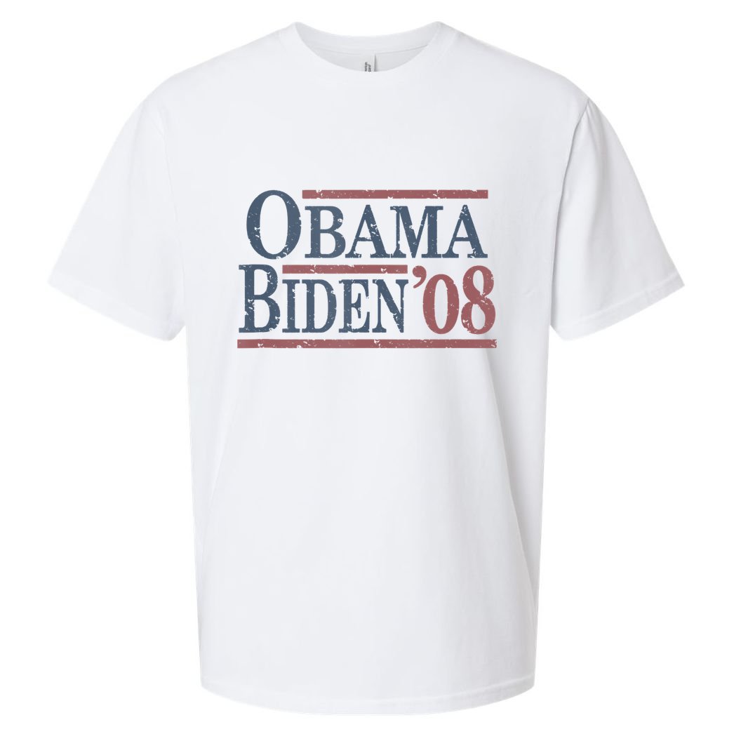 Vintage Barack Obama Joe Biden 2008 Sueded Cloud Jersey T-Shirt