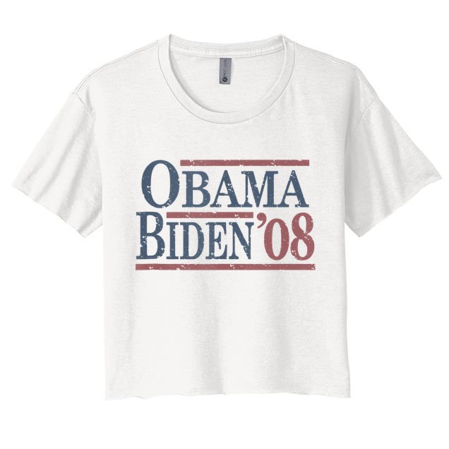 Vintage Barack Obama Joe Biden 2008 Crop Top