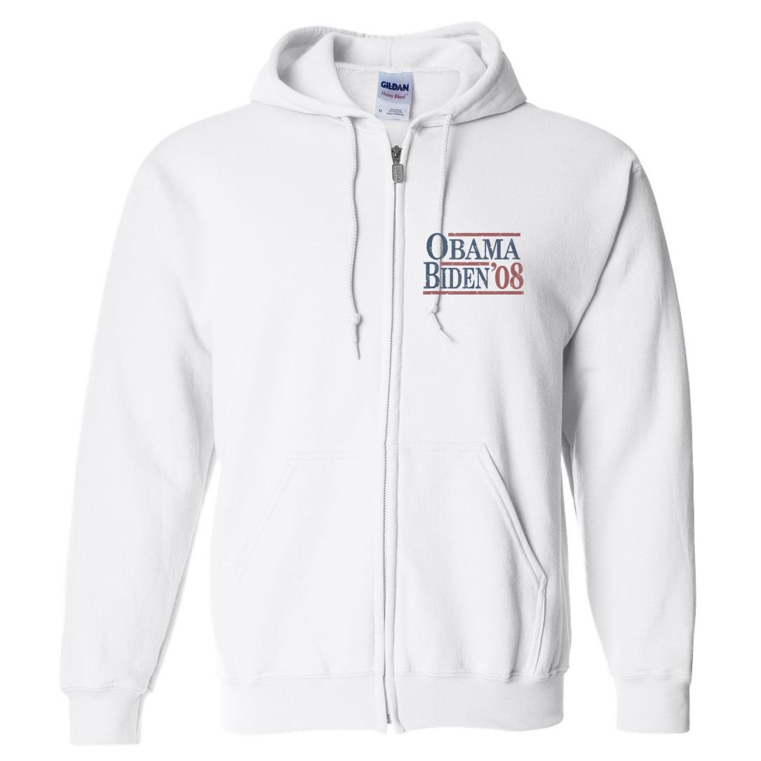 Vintage Barack Obama Joe Biden 2008 Full Zip Hoodie