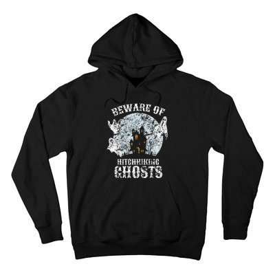 Vintage Beware Of Hitchhiking Ghosts Fun Halloween Party Hoodie