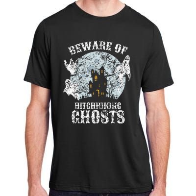 Vintage Beware Of Hitchhiking Ghosts Fun Halloween Party Adult ChromaSoft Performance T-Shirt