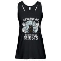 Vintage Beware Of Hitchhiking Ghosts Fun Halloween Party Ladies Essential Flowy Tank