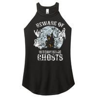 Vintage Beware Of Hitchhiking Ghosts Fun Halloween Party Women's Perfect Tri Rocker Tank