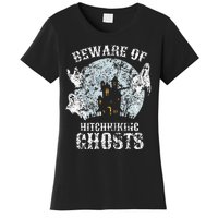 Vintage Beware Of Hitchhiking Ghosts Fun Halloween Party Women's T-Shirt