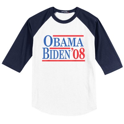 Vintage Barack Obama Joe Biden 2008 Baseball Sleeve Shirt