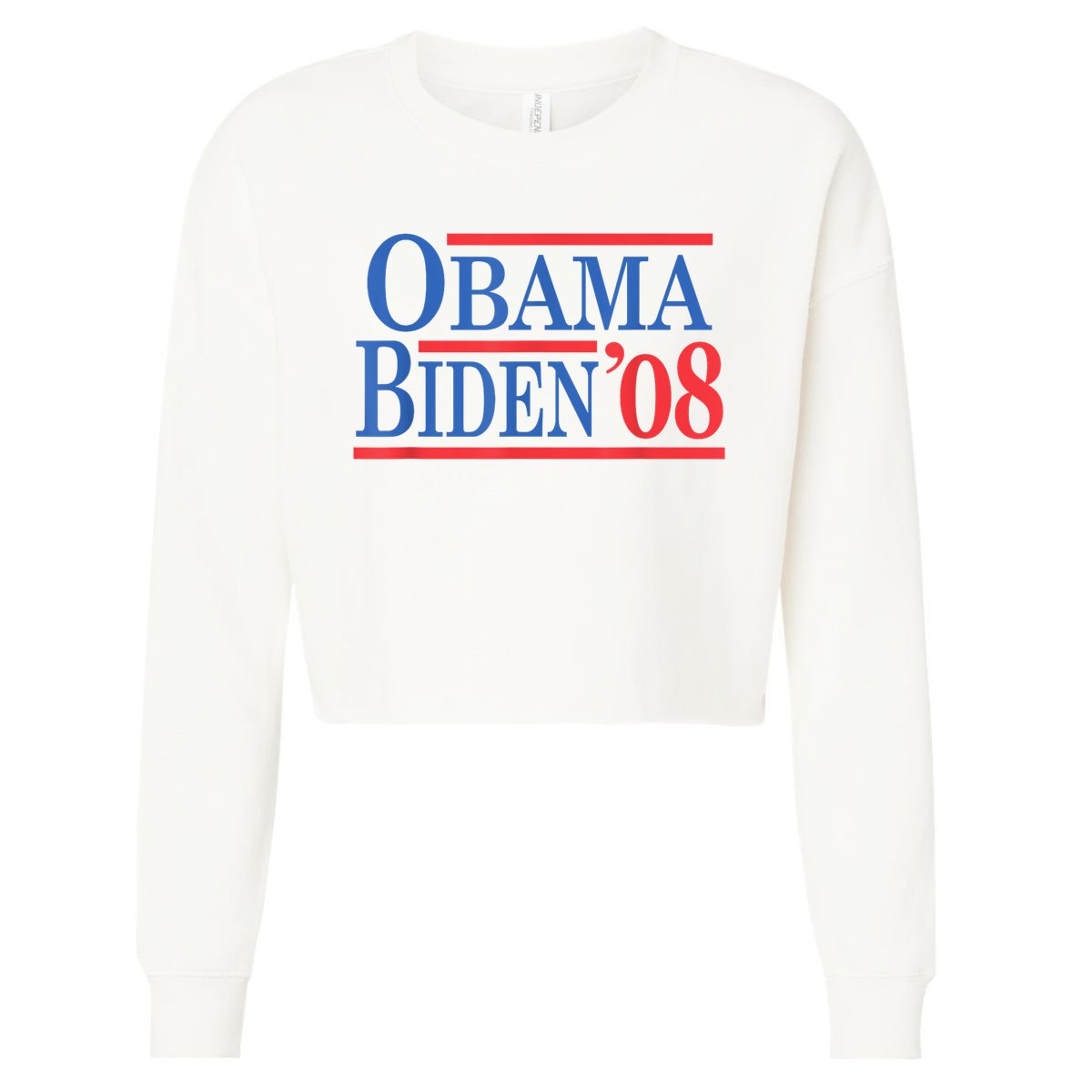 Vintage Barack Obama Joe Biden 2008 Cropped Pullover Crew