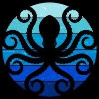 Vintage Blue Octopus Emblem Tall T-Shirt