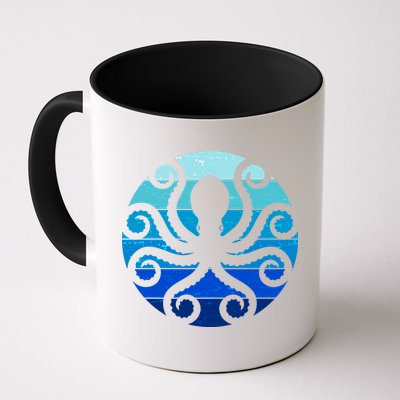 Vintage Blue Octopus Emblem Mug