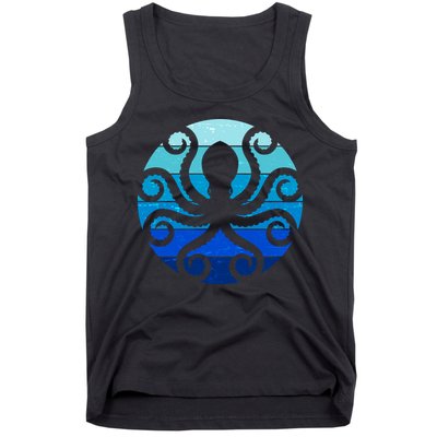 Vintage Blue Octopus Emblem Tank Top