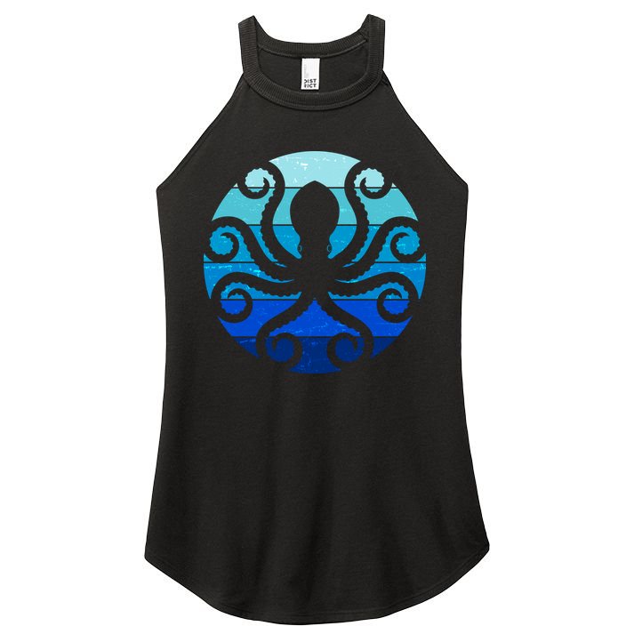 Vintage Blue Octopus Emblem Women's Perfect Tri Rocker Tank