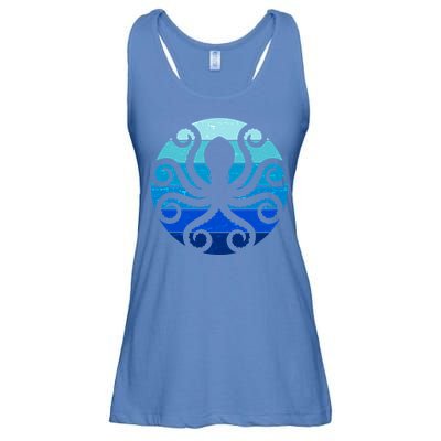 Vintage Blue Octopus Emblem Ladies Essential Flowy Tank
