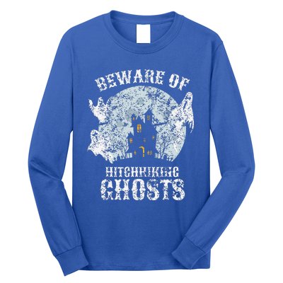 Vintage Beware Of Hitchhiking Ghosts Fun Halloween Party Long Sleeve Shirt