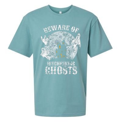 Vintage Beware Of Hitchhiking Ghosts Fun Halloween Party Sueded Cloud Jersey T-Shirt