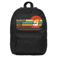 Vintage Burnt Out But Optimistic Funny Marshmallow Camping 16 in Basic Backpack