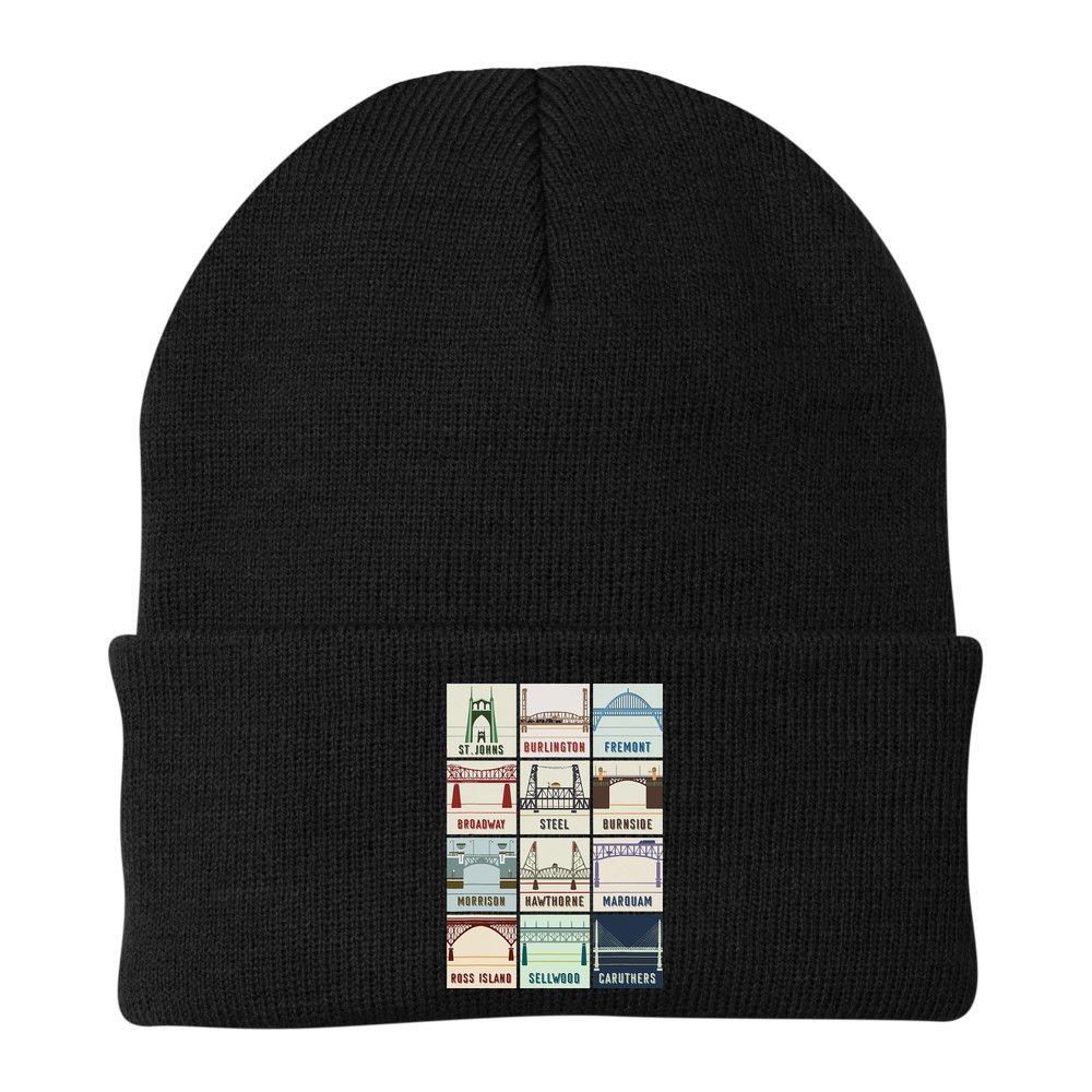Vintage Bridges Of Portland Oregon Beanie