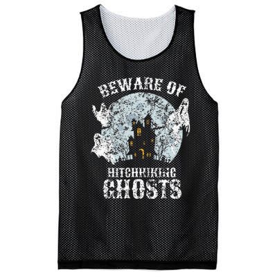 Vintage Beware Of Hitchhiking Ghosts Fun Halloween Party Mesh Reversible Basketball Jersey Tank