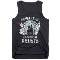 Vintage Beware Of Hitchhiking Ghosts Fun Halloween Party Tank Top