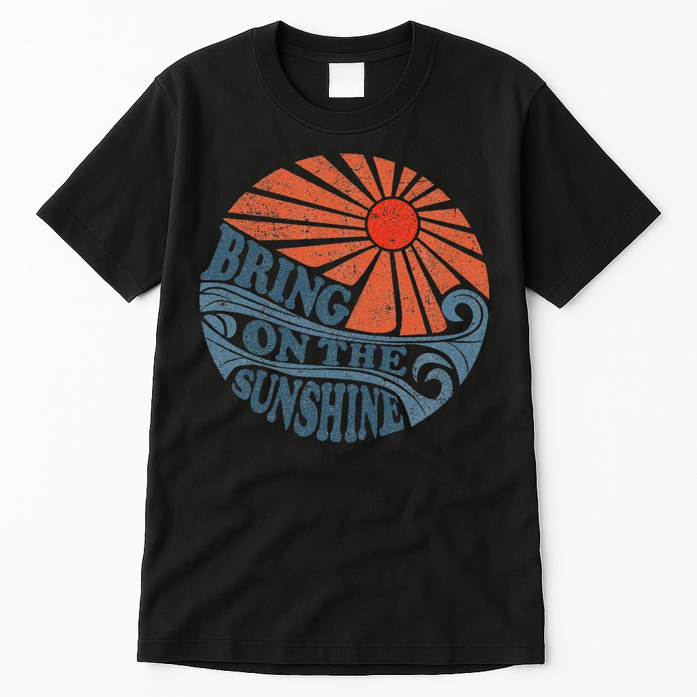 Vintage Bring On The Sunshine Cute Retro 70S Beach Vacation Tall T-Shirt