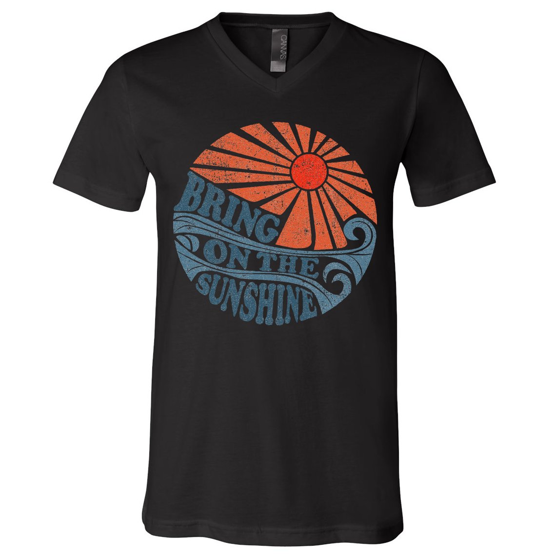 Vintage Bring On The Sunshine Cute Retro 70S Beach Vacation V-Neck T-Shirt