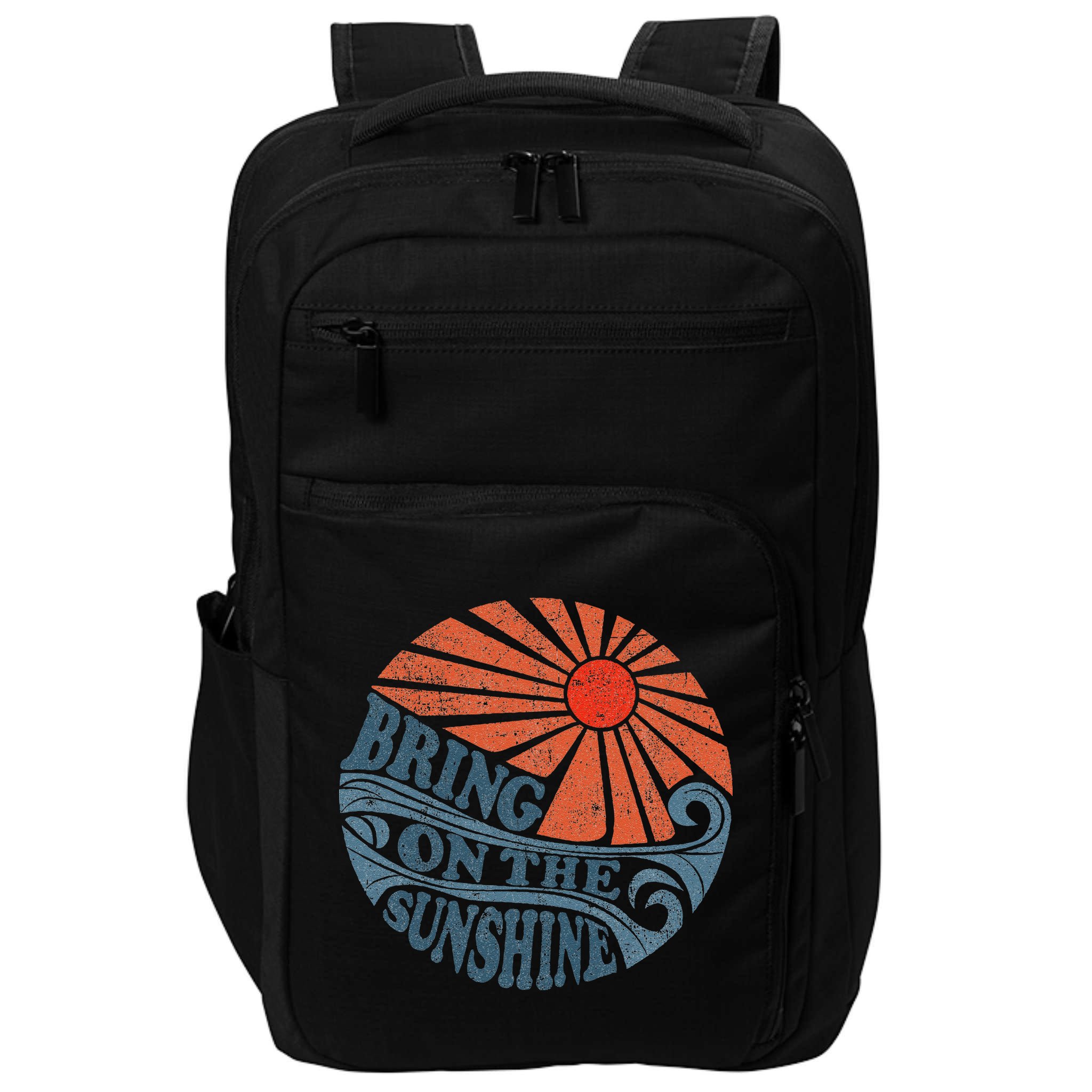 Vintage Bring On The Sunshine Cute Retro 70S Beach Vacation Impact Tech Backpack