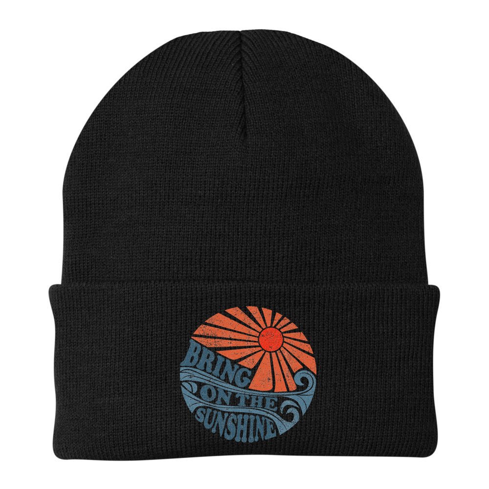 Vintage Bring On The Sunshine Cute Retro 70S Beach Vacation Beanie