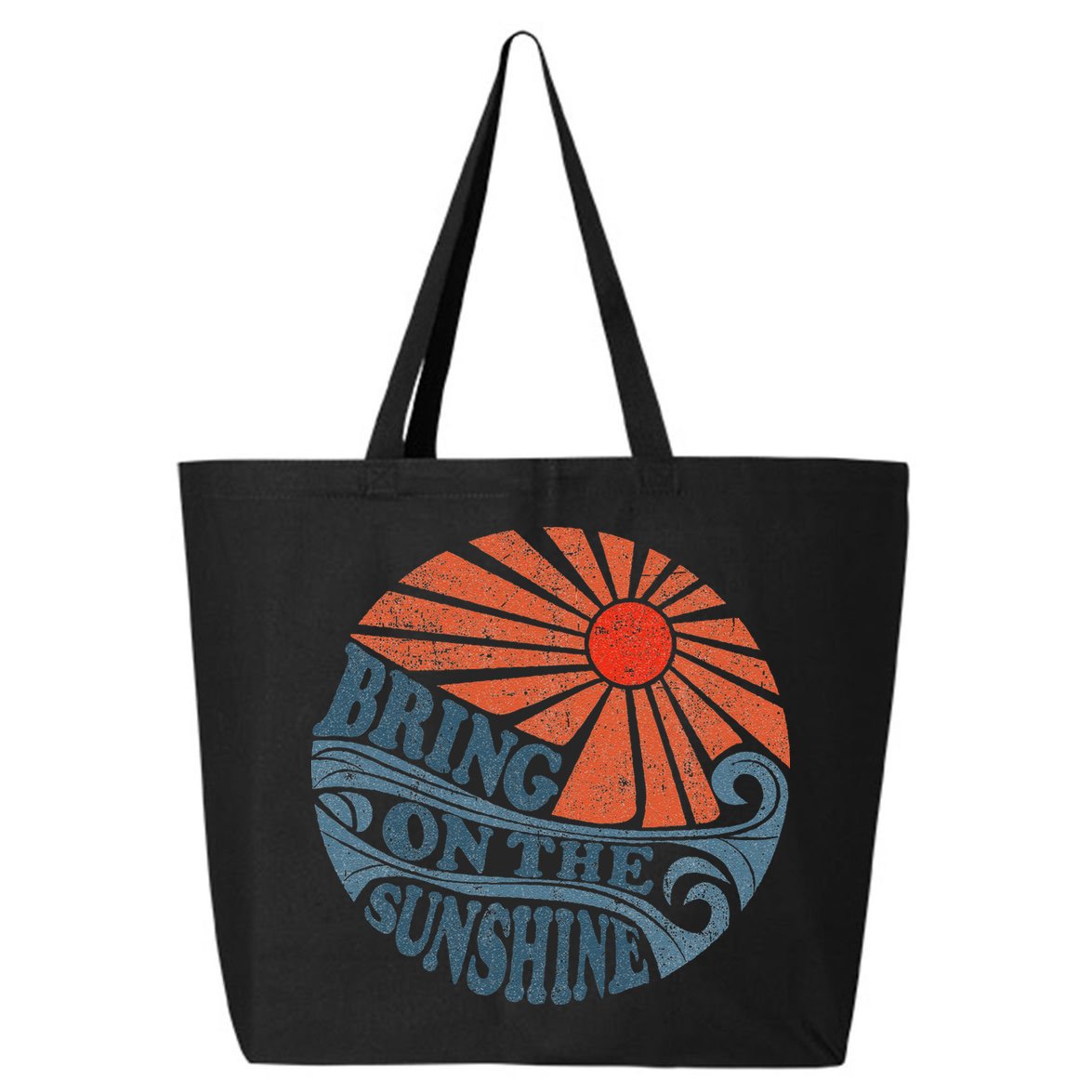 Vintage Bring On The Sunshine Cute Retro 70S Beach Vacation 25L Jumbo Tote