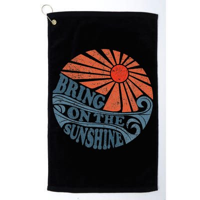 Vintage Bring On The Sunshine Cute Retro 70S Beach Vacation Golf Towel