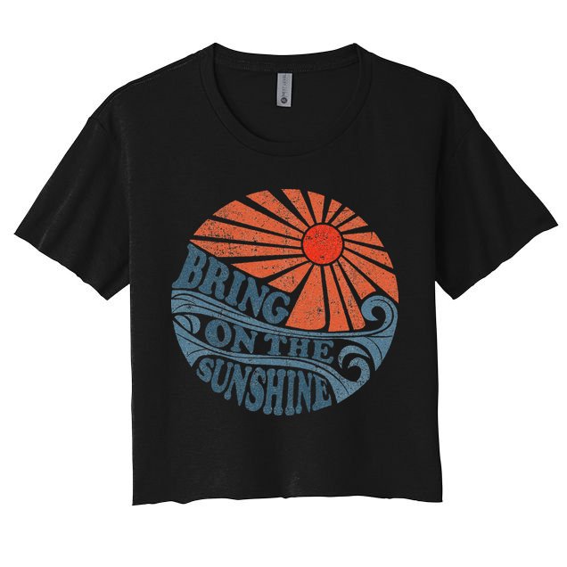 Vintage Bring On The Sunshine Cute Retro 70S Beach Vacation Crop Top