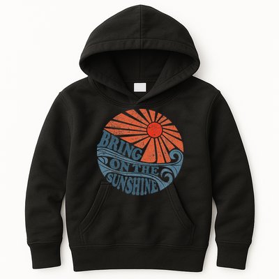 Vintage Bring On The Sunshine Cute Retro 70S Beach Vacation Kids Hoodie