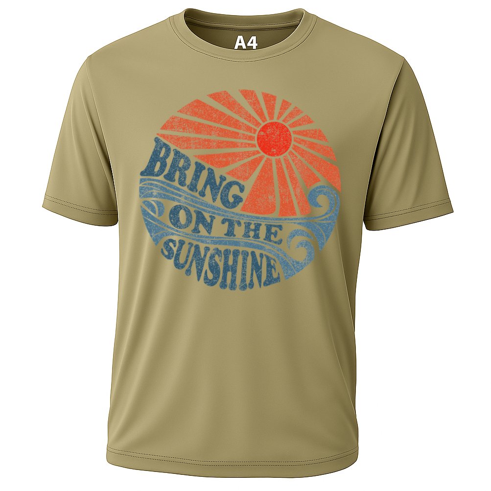 Vintage Bring On The Sunshine Cute Retro 70S Beach Vacation Performance Shirt