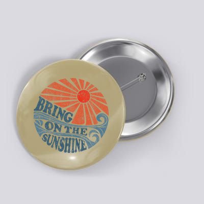Vintage Bring On The Sunshine Cute Retro 70S Beach Vacation Button