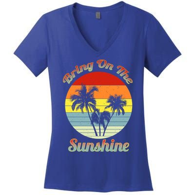 Vintage Bring On The Summer Sunshine Beach Gift Women's V-Neck T-Shirt