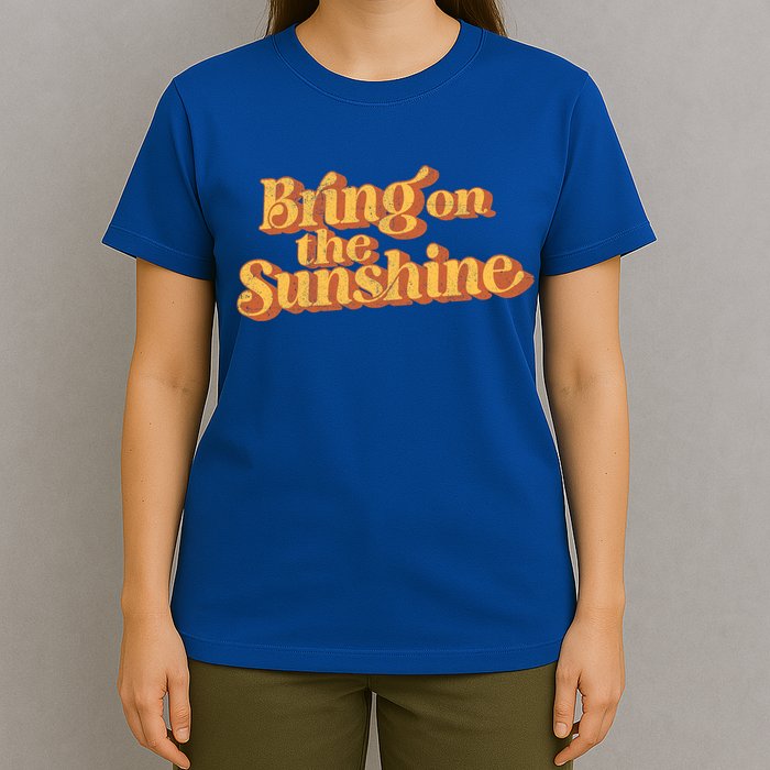 Vintage Bring On The Sunshine Cute Retro 70s Beach Vacation Cool Gift T-Shirt