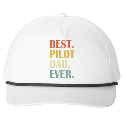 Vintage Best Pilot Dad Ever Fathers Day Funny Gifts Snapback Five-Panel Rope Hat