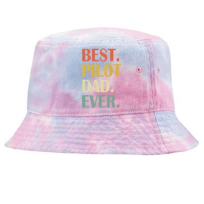 Vintage Best Pilot Dad Ever Fathers Day Funny Gifts Tie-Dyed Bucket Hat