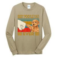 Vintage Best Poodle Dad Ever Dog Lover Tees Fathers Day Tall Long Sleeve T-Shirt