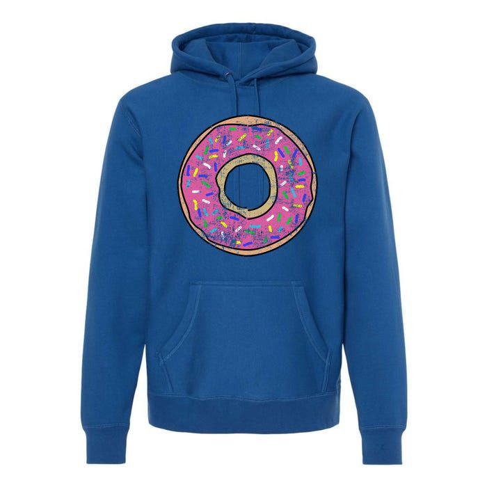 Vintage Big Pink Donut Meaningful Gift Premium Hoodie