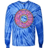 Vintage Big Pink Donut Meaningful Gift Tie-Dye Long Sleeve Shirt