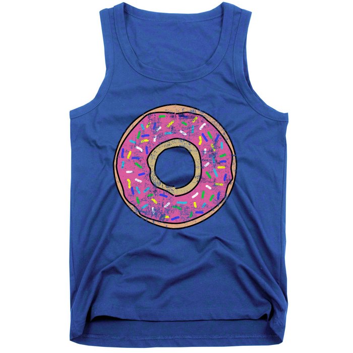 Vintage Big Pink Donut Meaningful Gift Tank Top